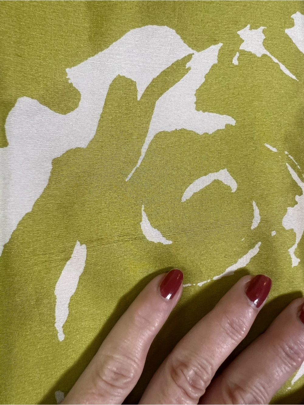 J. Crew Abstract Floral Silk Scoop Neck Tank Top, lined Chartreuse & Cream - Picture 9 of 10